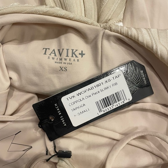Anthropologie x Tavik Coppola One Piece Slinky Rib Swimsuit in Tapioca, size XS - Picture 5 of 6
